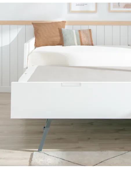 Letto estraibile laminato bianco 90x190 - Consegna rapida