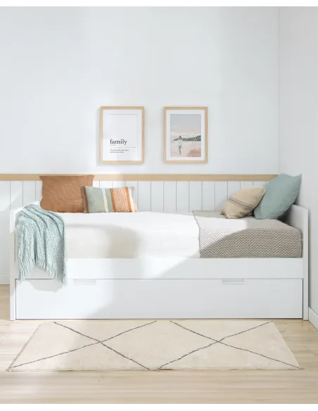 Letto estraibile laminato bianco 90x190 - Consegna rapida