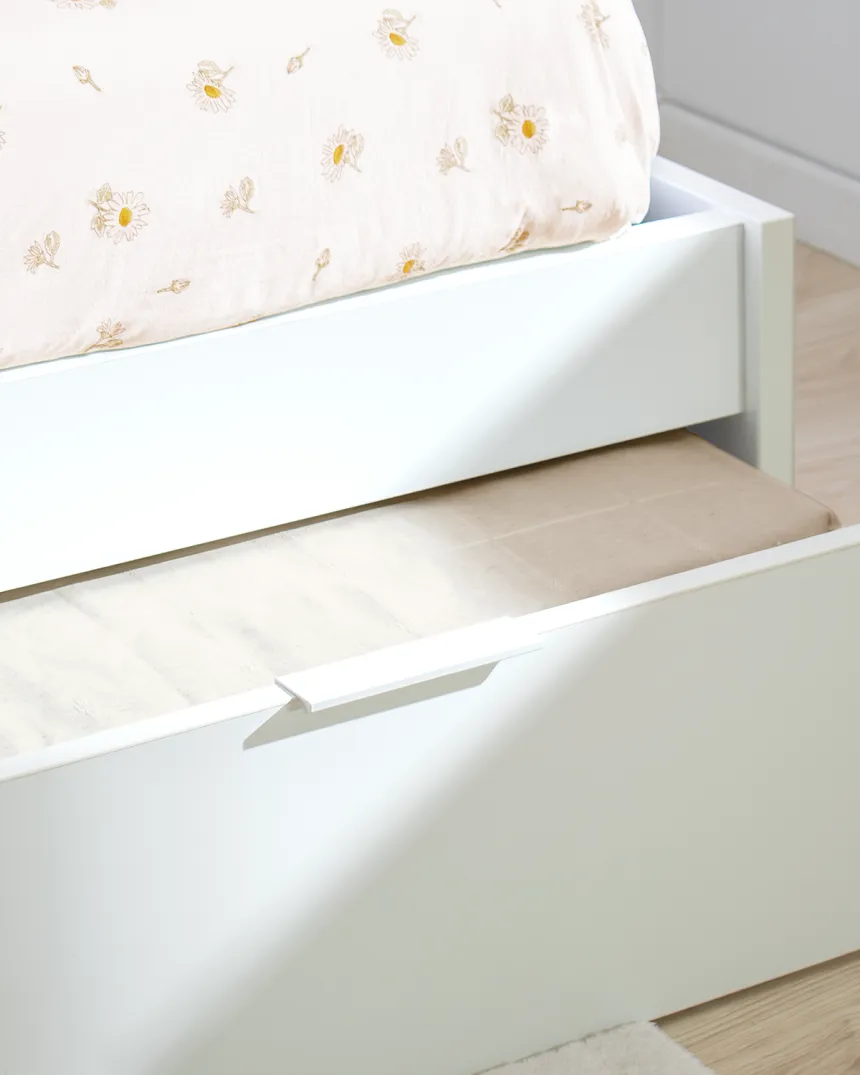 Letto estraibile laminato bianco 90x190 basso - Consegna rapida