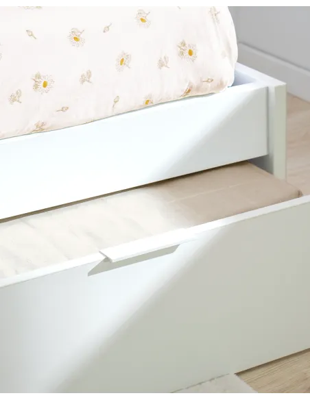 Letto estraibile laminato bianco 90x190 basso - Consegna rapida