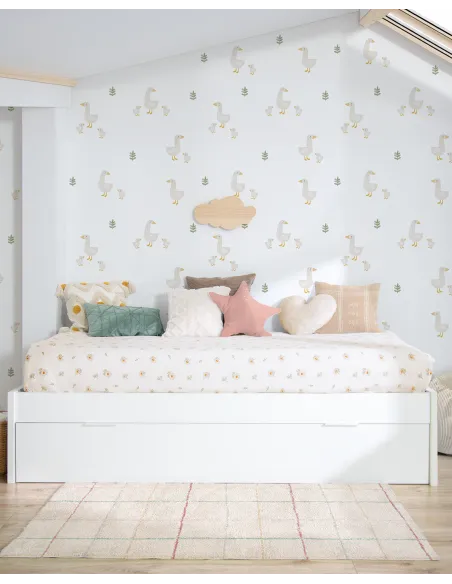 Letto estraibile laminato bianco 90x190 basso - Consegna rapida