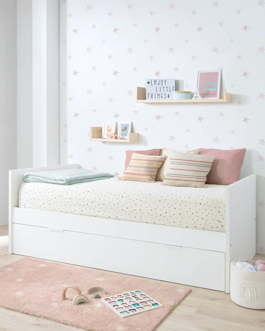 Letto estraibile laminato bianco 90x190 - Consegna rapida 2