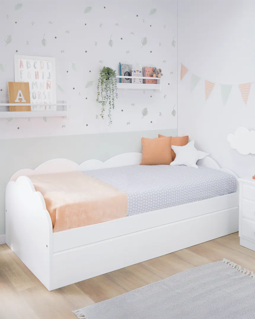 Letto con sponda di protezione nuvola