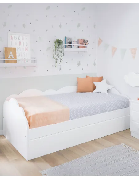 Letto con sponda di protezione nuvola