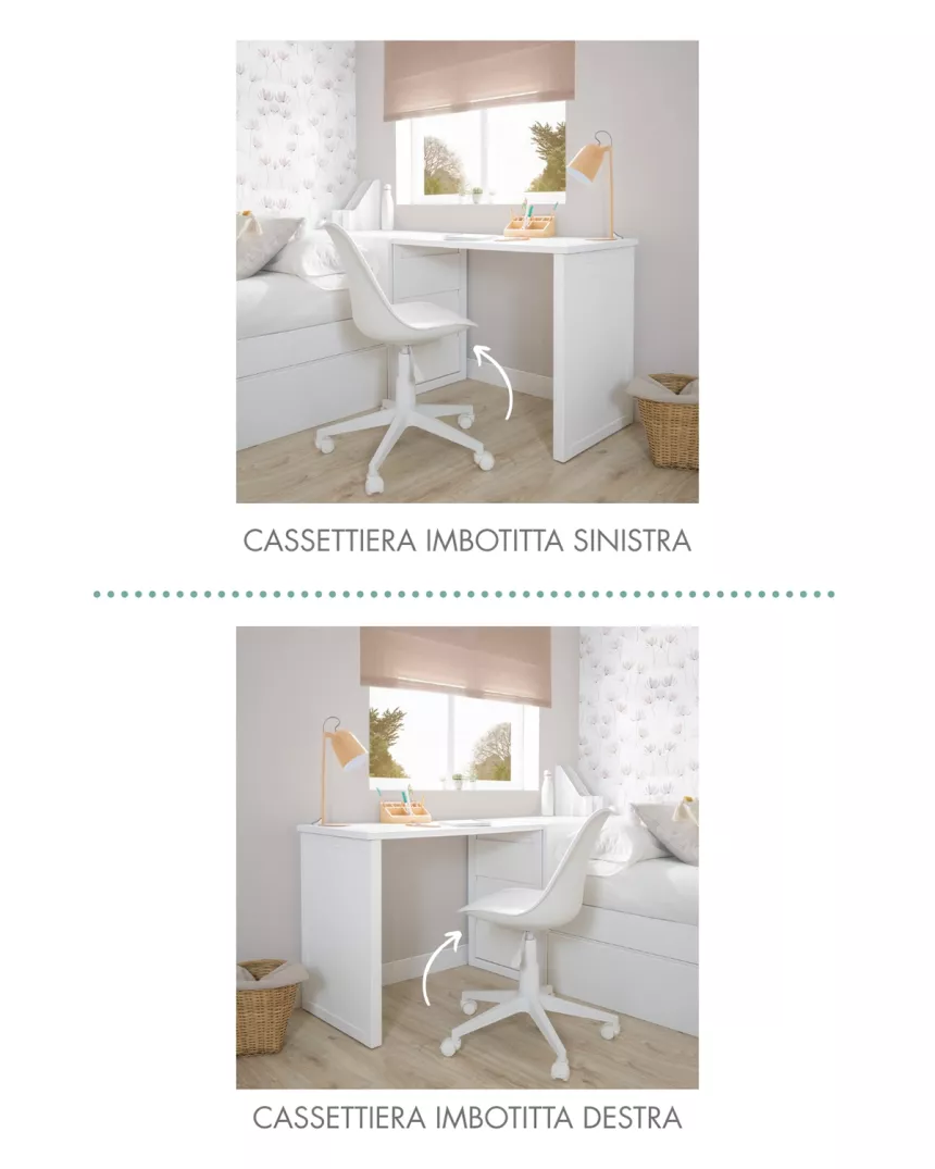 Camera per ragazzi con zona studio - Lineare | Pack completo