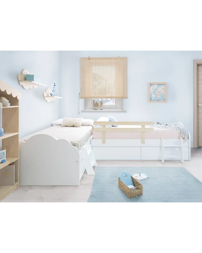 Letto per bambini nuvola con cassetti a L – Pack 2 letti 90x190