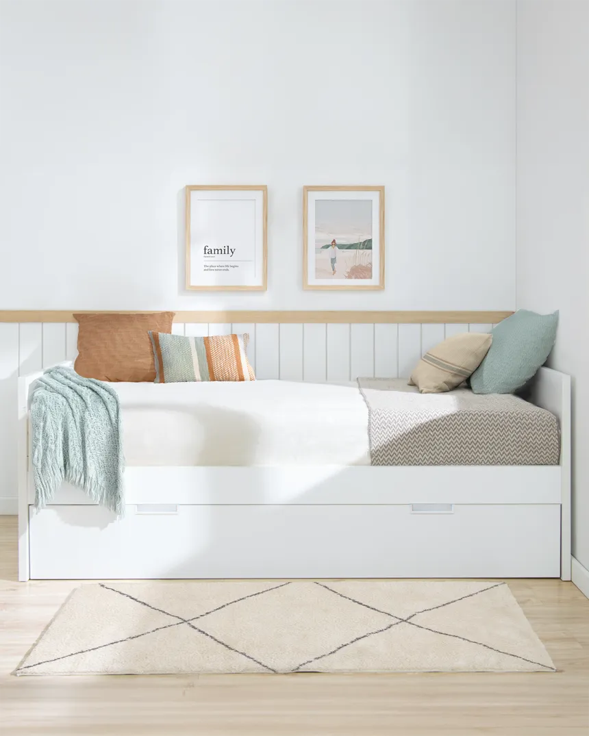 Letto estraibile laminato bianco 90x190 - Consegna rapida