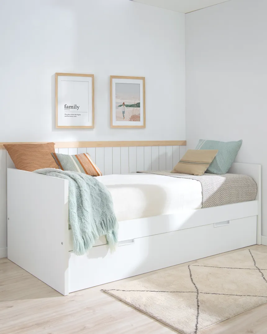 Letto estraibile laminato bianco 90x190 - Consegna rapida