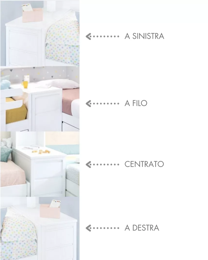 Cameretta per bambini con Letto Nuvola e contenitori