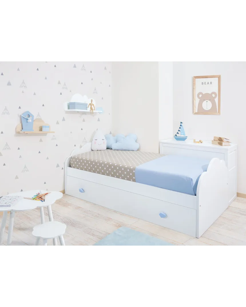 Cameretta per bambini con Letto Nuvola e contenitori