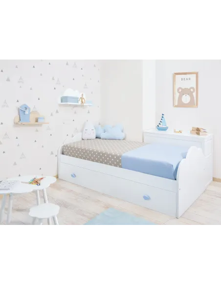 Cameretta per bambini con Letto Nuvola e contenitori