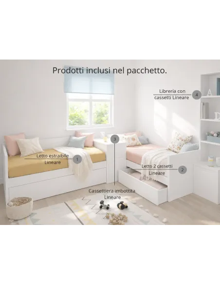 Camera per bambini doppia Lineare Libreria