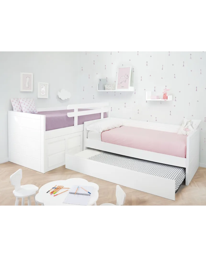 Letto ad L con letto estraibile Lineare