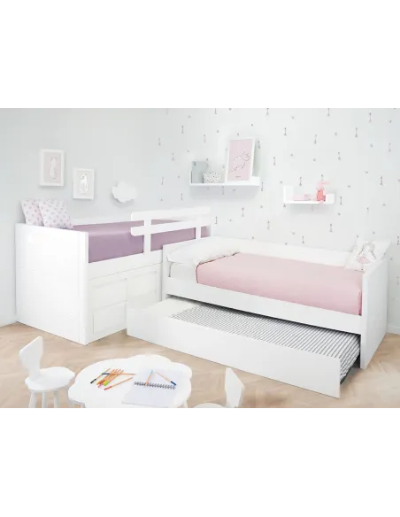 Letto ad L con letto estraibile Lineare