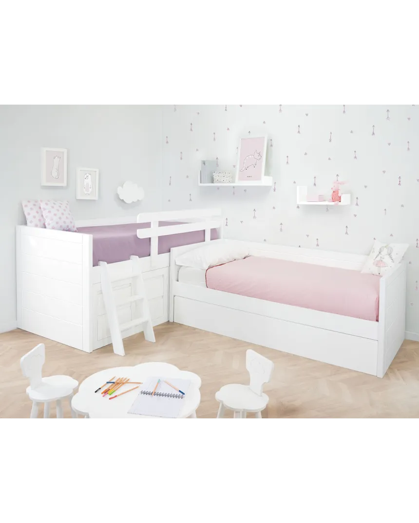 Letto ad L con letto estraibile Lineare