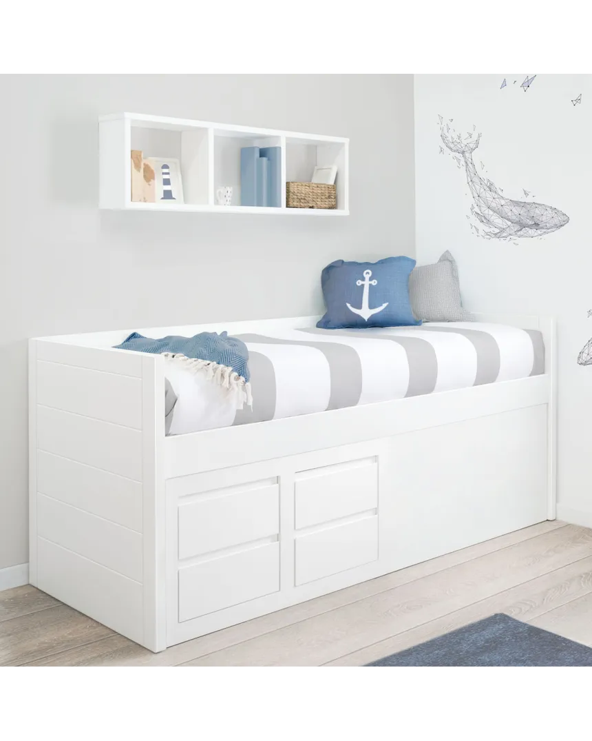 Letto ad L con cassetti Lineare
