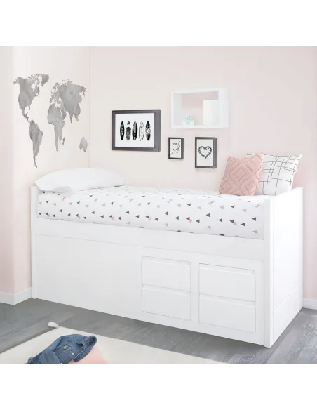 Letto ad L con cassetti Lineare