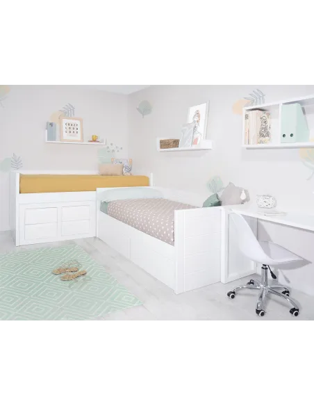 Letto ad L con cassetti Lineare