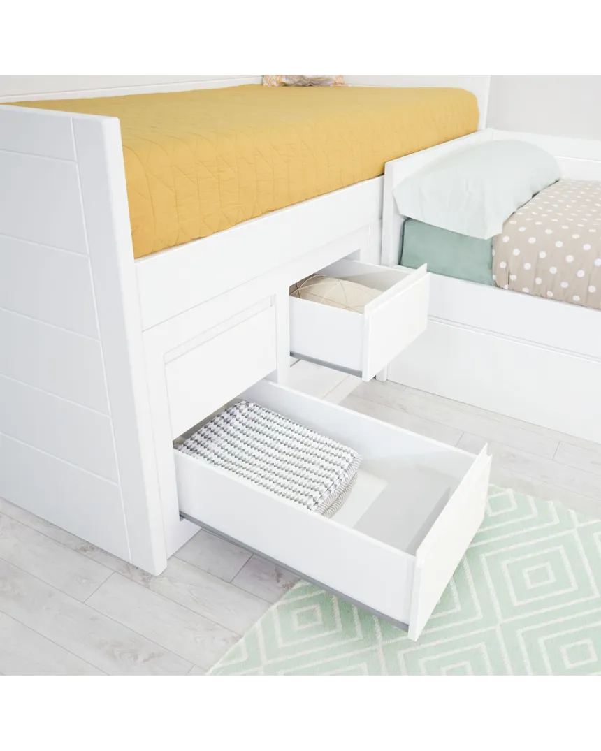 Letto ad L con cassetti Lineare
