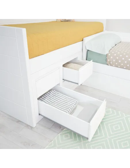 Letto ad L con cassetti Lineare