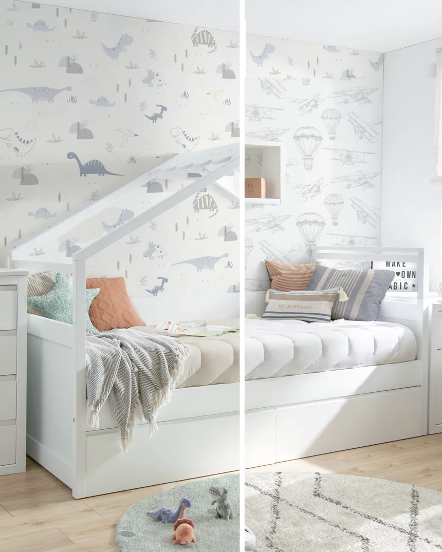 Letto bianco a casetta con cassetti | Consega rapida