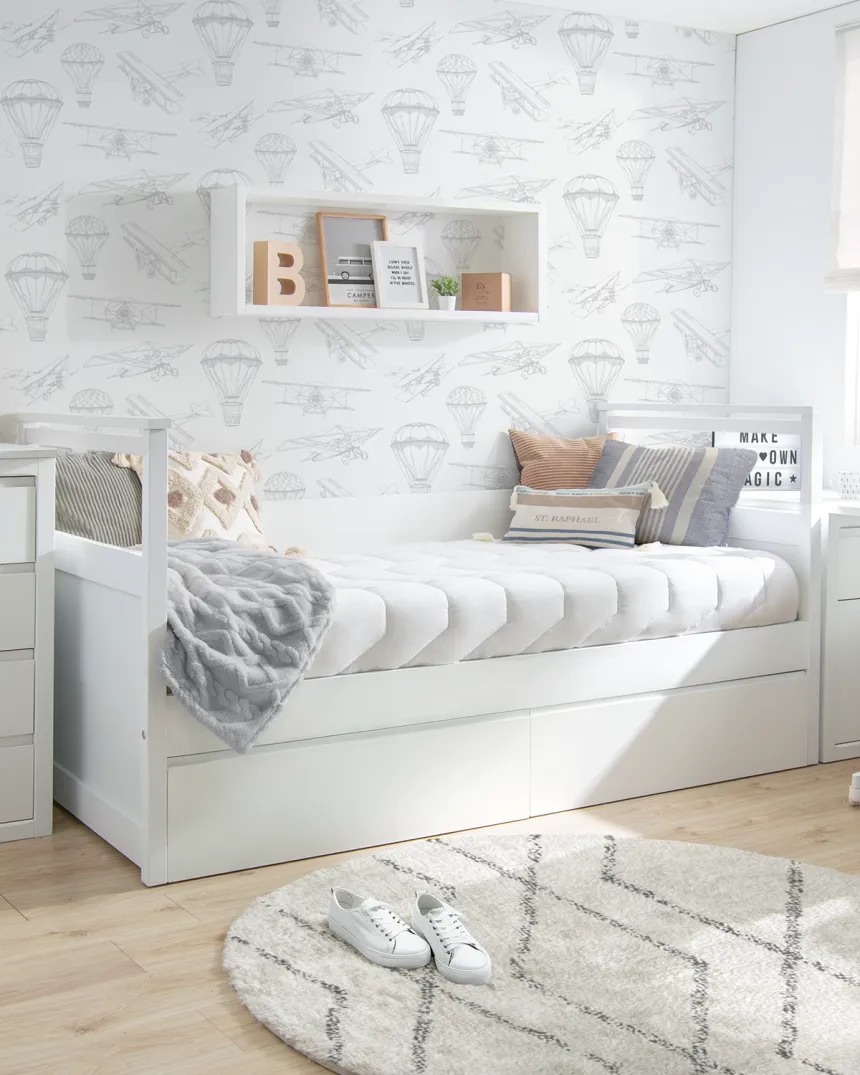 Letto bianco a casetta con cassetti | Consega rapida