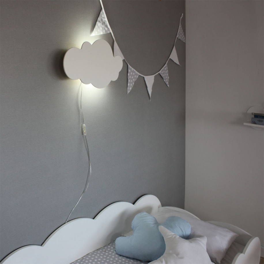Camera da letto Montessori Nuvola dettaglio applique nuvola