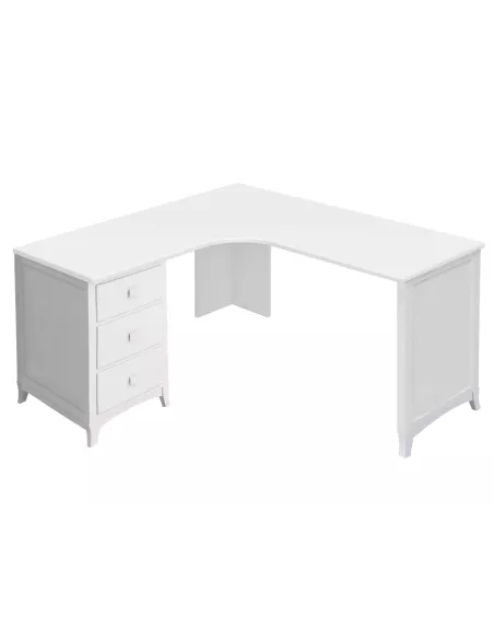 Scrivania angolare con cassetti sinistra