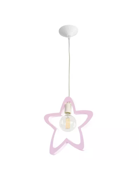 Lampada a sospensione Stella rosa