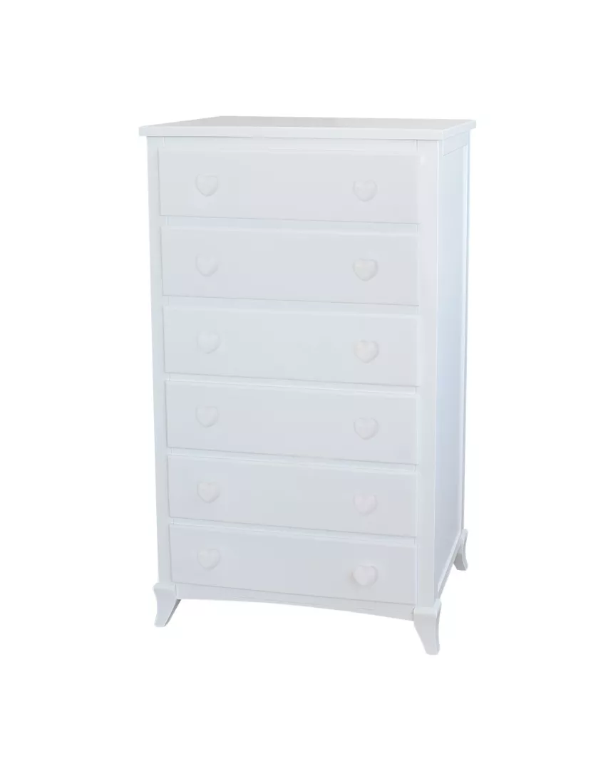 Cassettiera cuori bianchi