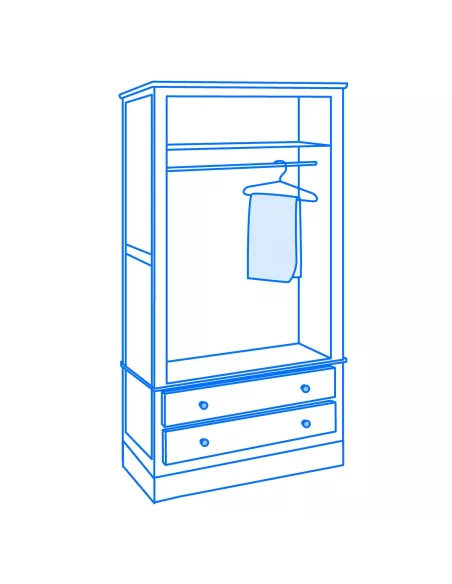 Armadio per bambini/adolescente ante con cassetti