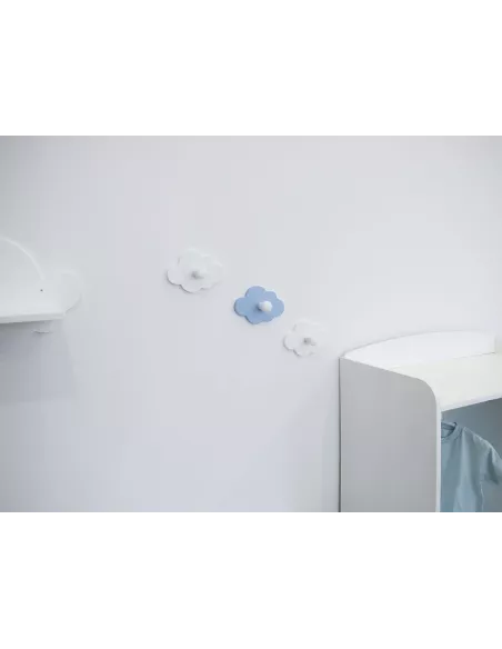 Appendiabiti a parete Nuvola blu e bianca
