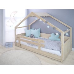 Letto Montessori a Casetta legno naturale