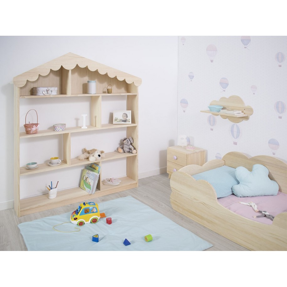Camera da letto per bambini Montessori Nuvola legno naturale