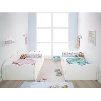 Camera da letto bambini due letti Montessori Nuvola