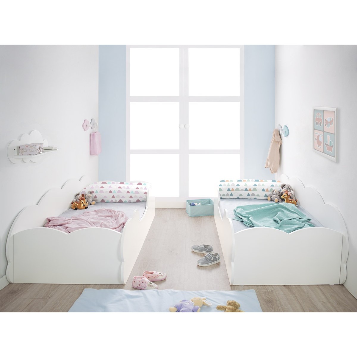 Camera da letto due letti Montessori Nuvola - Consegna gratuita