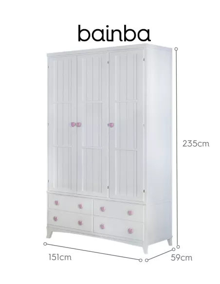 Armadio 3 ante con cassetti