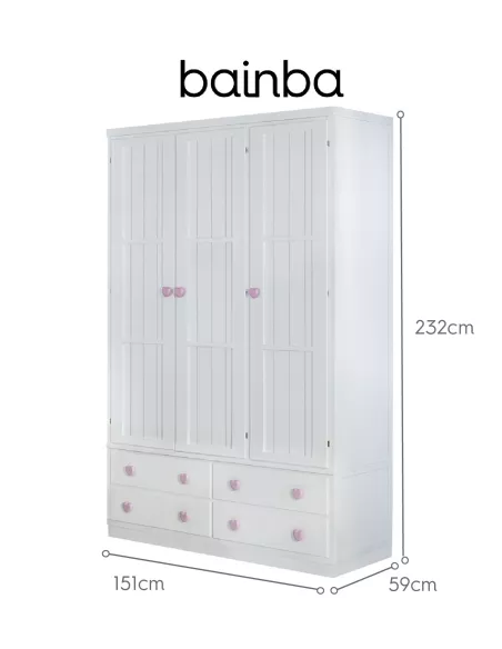 Armadio 3 ante con cassetti