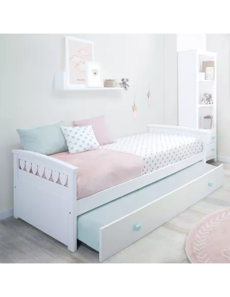 Letto con funzione estraibile cuori