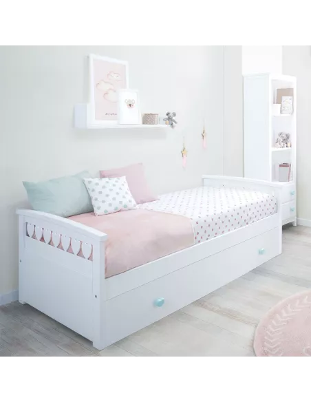 Letto per bambine cuori con letto estraibile