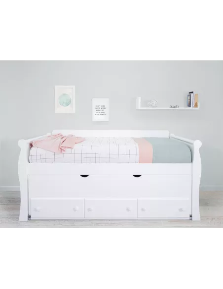 Letto compatto Gondola con letto estraibile e cassetti