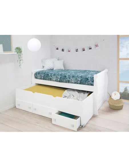 Letto estraibile con cassetti per bambini e ragazzi