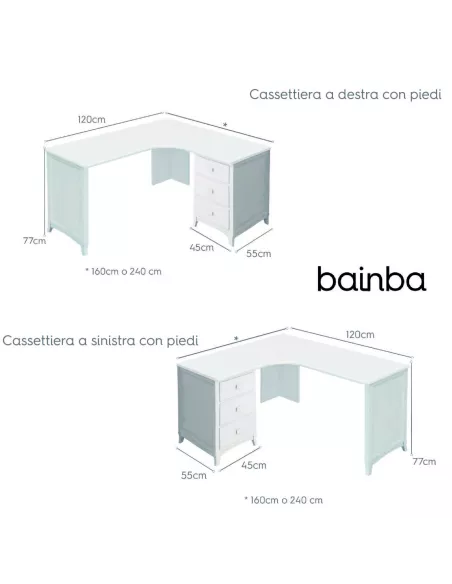 Misure scrivania con piedi