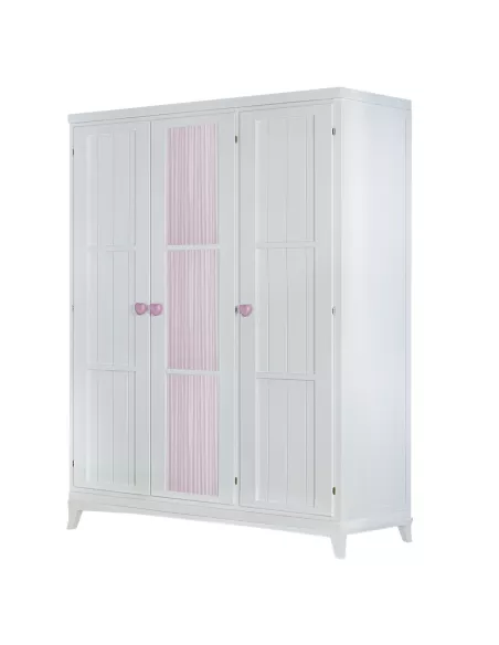 Armadio con tenda rosa