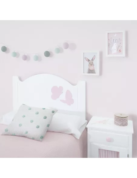 Cameretta per bambini con testiera Anastasia con farfalle