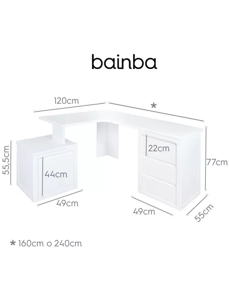 Misure Scrivania con 1 cassetto