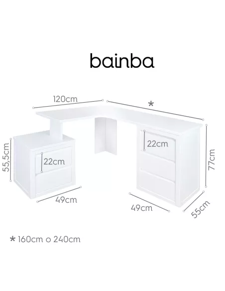 Misure Scrivania con 2 cassetti