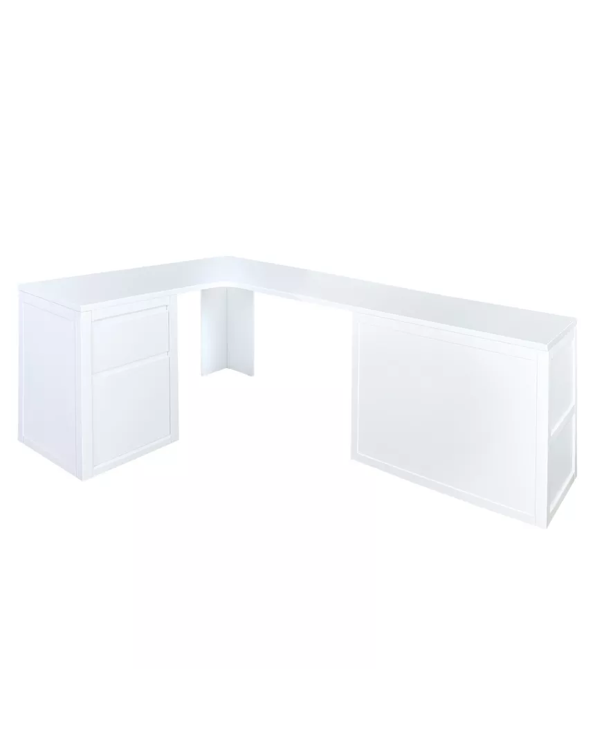 Scrivania angolare con cassettiera imbottita + Cassettiera. Lineare