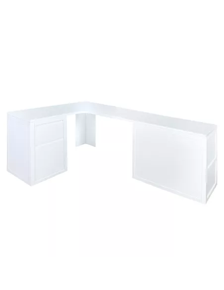 Scrivania angolare con cassettiera imbottita + Cassettiera. Lineare