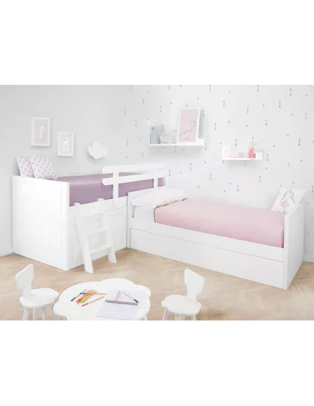 Letto ad elle con letto estraibile Lineare